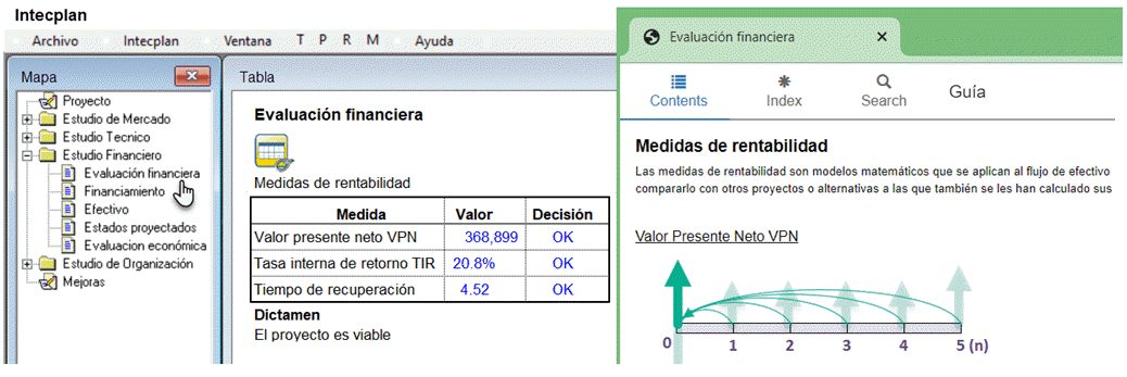 interfaz de intecplan software para formulacion de proyectos en español